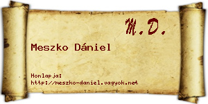 Meszko Dániel névjegykártya